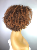Tapered Afro Kinky Curly Wig with Afro Hairline, 8", 1B/30