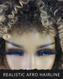 Afro Kinky Curly Wig with Afro Hairline, 10", 2/27