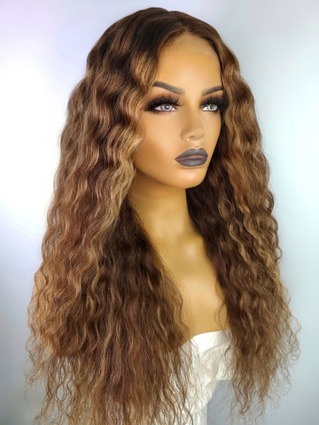 Deep Wave 4/27 Highlight 13x6 Lace Frontal Wig