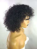 Remy Afro Curly Bang Wig, 12"