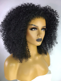 Afro Kinky Curly Wig with Afro Hairline, 16", 1B