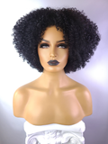 Afro Kinky Curly Wig with Afro Hairline, 10", 1B