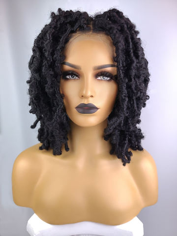 Butterfly Locs Wig with Reusable Full Lace Crochet Wig Cap (12")