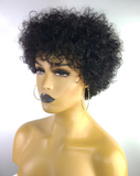Tapered Afro Curly Remy Wig, 6"