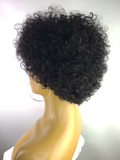 Tapered Afro Curly Remy Wig, 6"
