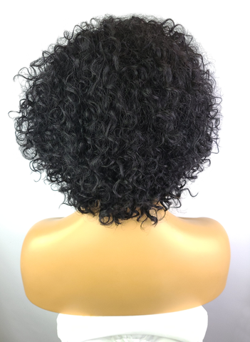 Remy Afro Curly Bob Wig 1B