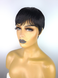 Tapered Pixie Wig with Lace Insert, 1B