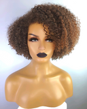 Afro Curly Bob Wig with Afro Hairline, 12", 1B/30