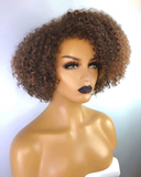 Afro Curly Bob Wig with Afro Hairline, 12", 1B/30