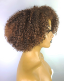 Afro Curly Bob Wig with Afro Hairline, 12", 1B/30