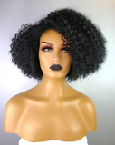 Afro Curly Bob Wig with Afro Hairline, 12", 1B