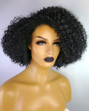 Afro Curly Bob Wig with Afro Hairline, 12", 1B