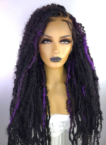 Boho Goddess Distressed Locs Wig (Human Hair Blend) 1B/Highlights 26"