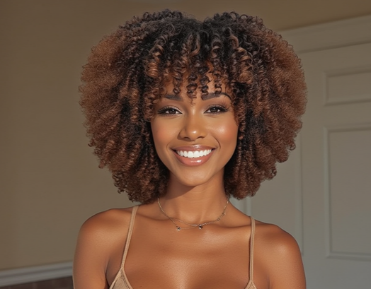 Afro Kinky Curly Wig 1B/30 14