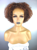 Tapered Afro Kinky Curly Wig with Afro Hairline, 8", 1B/30