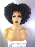 Afro Kinky Curly Wig with Afro Hairline, 10", 1B
