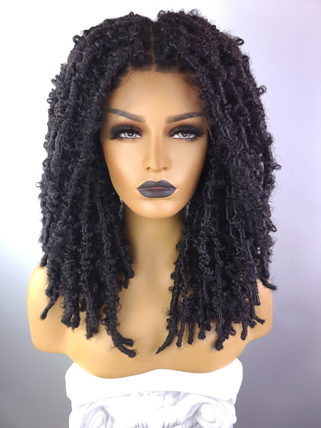 Butterfly Locs Wig with Reusable Full Lace Crochet Wig Cap (14")