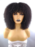 Afro Kinky Curly Bang Wig, 14"